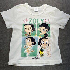 Kpop Hunters Huntrix 4T Zoey White Cotton Graphic T-Shirt